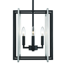  6070-4 BLK-PW - Tribeca 4-Light Chandelier in Matte Black with Pewter Accents